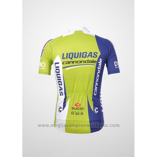 2012 Abbigliamento Ciclismo Liquigas Cannondale Verde e Bianco Manica Corta e Salopette
